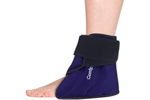 Comfpack Ankle Ice Pack Wrap Heel Ice Pack for Pain Relief, Hot Cold Therapy Foot Ice Pack Wrap for Plantar Fasciitis, Achilles Tendonitis, Ankle Sprain, Swelling Foot, Heel Spur Dark Blue