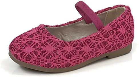 Girls Kids Lace Sparkle Princess Dress Ballet Flats PINK Toddler 7 US Toddler