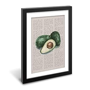 Black Paper Framed Canvas Wall Art for Living Room, Bedroom Abstract Green on Newspaper Canvas Prints for Home Decoration Ready to Hanging - 23x31 inches