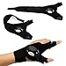 Oct17 Outdoor Activities Cycling Magic Strap Rescue Sporting Gloves 2 LED Flashlight Torch HANDY MECHANIC TOOL -Left Hand