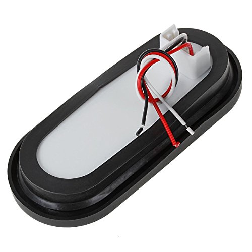 Partsam Super Bright 60LED White 6" Oval Stop Backup Reverse Turn Tail Light w/ Grommet Mount 12V for Trailer Truck Boat - Thumbnail 6