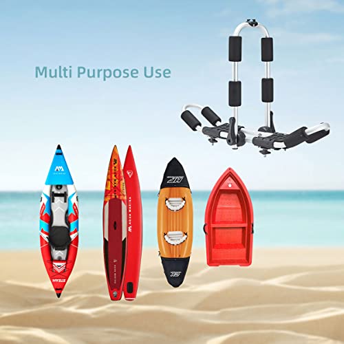 YOLENY Folding Kayak Rack, 1 Pair Aluminum 2in1 JBar Roof Carrier