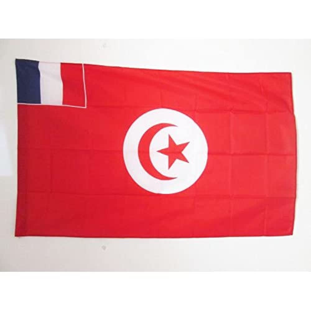 AZ FLAG - French protectorate of Tunisia 1881-1956 Flag - 3x5 Ft - historic tunisian Banner with Sleeve - 100% Polyester - Fade Resistant - Vivid Colors - 3' x 5' Feet - 150x90 Cm