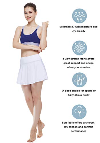 image for HISKYWIN Womens Active Athletic Skorts Lightweight Skirt with Built-in