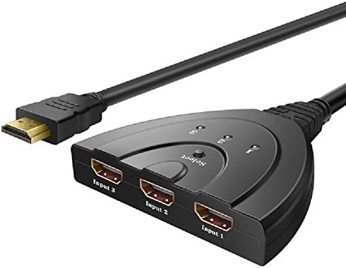 HDMI Switch Splitter 3 In 1 out Port Cable with Pigtail Adapter Converter for DVD Players/PS3/HDTV/STB and Most LCD Projectors