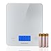 Tenergy Digital Kitchen Scale, Touch Sensitive Food Scale with Backlit LCD Display and Tare Function, Tempered Glass Scale for Cooking/Weight-Loss/Baking, 11lb 5kg, Batteries Included