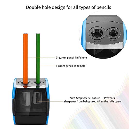 SMARTRO Electric Pencil Sharpener, Best USB or Battery Operated for No.2 and Colored Pencil - Thumbnail 2