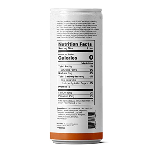 FIT SODA ORIGINAL Orange Cream Zero Calorie Recovery Soda, Hydrating
