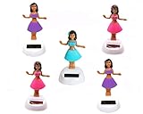 Solar Toy 2 Pink 2 Purple 1 Blue Hawaiian Dancing ALOHA Luau Hula Girl