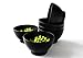 Coza Design- Eco Friendly Plastic Bowl for cereal, dessert, ice cream, soup (Microwave and Dishwasher Safe) (17 oz., Black) Set of 6