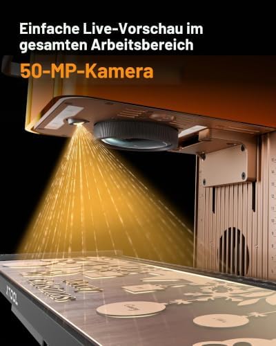 F2 Dual-Laser Graviermaschine, Nur für Gewerbe – 6000 mm/s Lasergravierer mit 50MP Kamera, Desktop-Laser für 3D-Relief & Metall-Farbgravur