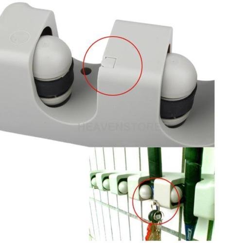 NPLE--5 Racks Kitchen Storage Brush Mop Broom Holder Organizer Tool Wall Mount Hanger - Thumbnail 4