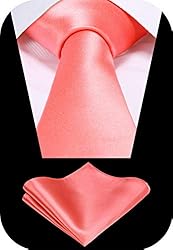 TIE G Solid Satin Color Formal Necktie and Pocket