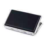 New Plain Black Leather Metal Cigarette Case Holds 14 Cigarettes for 100's