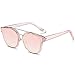 SOJOS Fashion Square Oversized Sunglasses for Women Mirrored Lens SJ2038 with Rose Gold Rim/Pink Mirrored Lens
