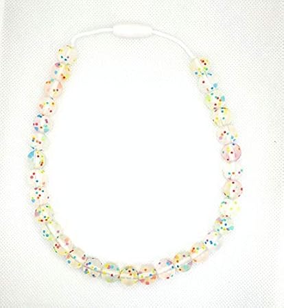 Amazon Co Jp 女の子 子供 幼児用ネックレス 17インチドットネックレス シリコン製 Bpa ラテックス無し 口腔感覚ジュエリー ホーム キッチン