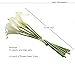 Artificial Flowers, Fake Flowers Artificial Calla Lily Bridal Wedding Bouquet for Home Garden Party Wedding Decoration 12Pcs (White&Yellow Pistil)