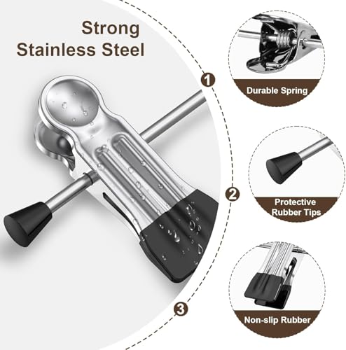 Supmaker 10 Pack Chrome Trouser Hanger,Heavy Duty Metal Pants Hangers, Skirt Hangers with Non-Slip Adjustable Clips,Space Saving Clothes Jeans Organizer