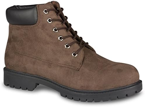 Influence Men's Brad Faux Suede 6-Inch Soft Toe Work Boot, Brown, Size 11