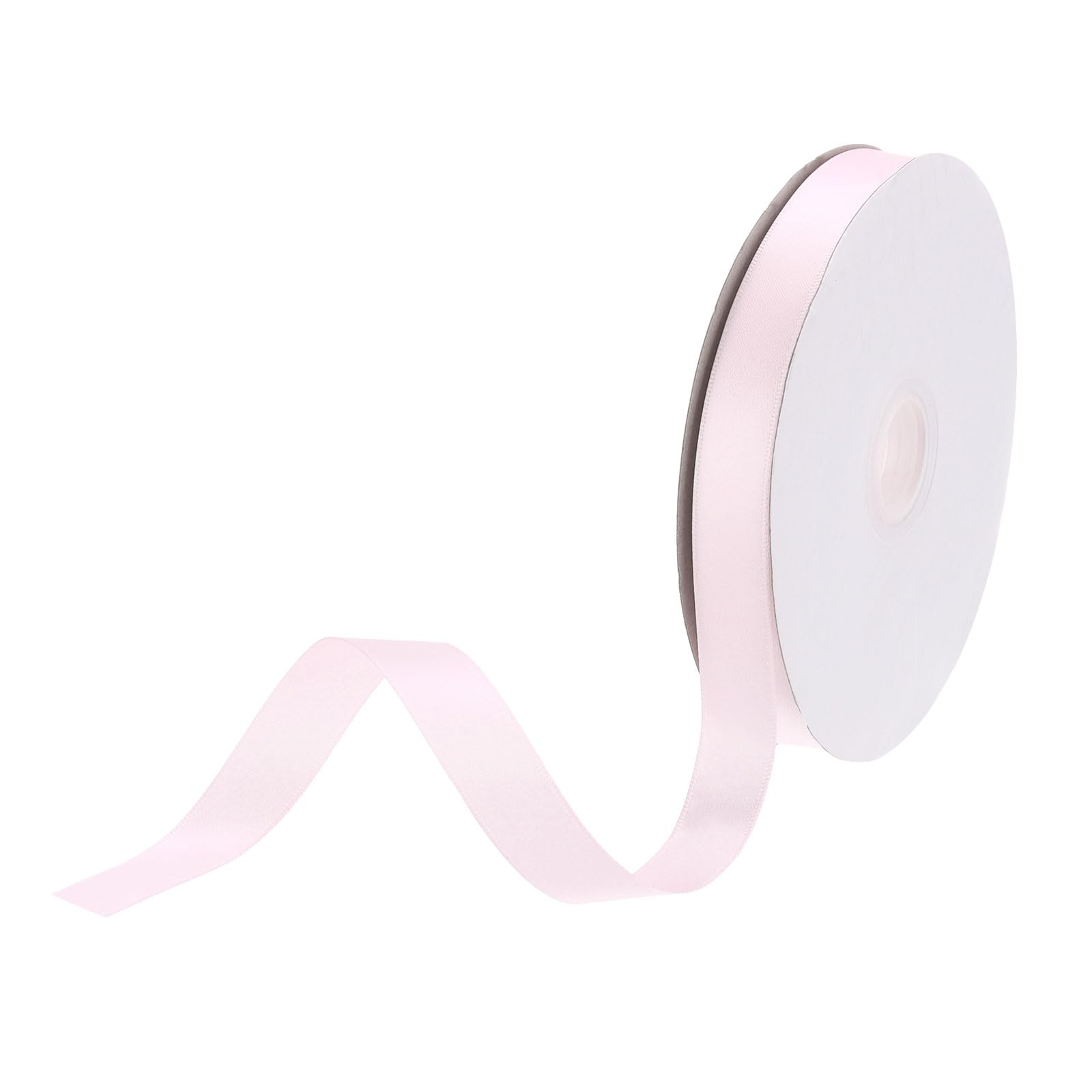 DMiotech 15mm Satin Ribbon 46m/150ft Thin Double Face Fabric Grosgrain Ribbon for Gift Wrapping Floral Hair Flower Bouquet, Pale Pink
