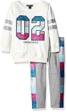 Limited Too Little Girls' Toddler 2 Piece Set Printed Top and Legging Pant, Vanilla, 2T