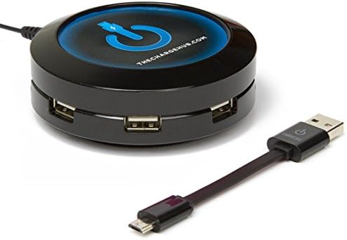 ChargeHub X7 - 7-Port USB SuperCharger 2.4A Per Port/44W - SmartSpeed Technology for iPhone 7/6s/Plus, iPad Pro, Samsung Galaxy S8/S7, Google Pixel, LG, Nexus, HTC and More - Round (Black)