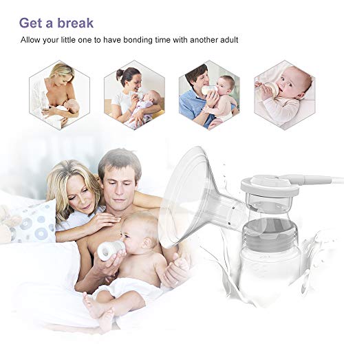 Electric Breast Pump, OUNUO Portable Breast Pump Rechargeable, Hospital-Grade Single Breast Milk Pump with Massage & Suction Level,LCD Screen & Sensitive Touch Pancel