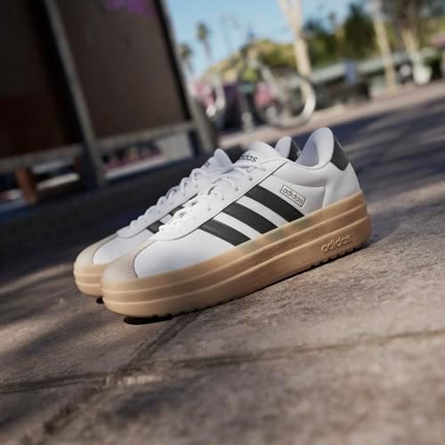 Mujer VL Court Bold Shoes, FTWR White/Core Black/Wonder Beige, 36 2/3 EU