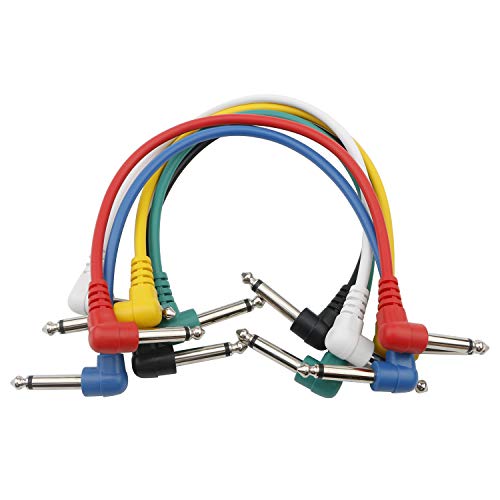 Anti-Noise Guitar Cable Wire Effect Pedal Cable Cord, Short Audio Connection Cable 6.35mm Pack of 6