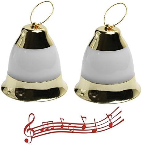 iRSE Christmas Tree Decoration Ornaments with Music Jingle Bells Xmas Lights Music Indoor Outdoor Garden Home Christmas decor LED light hanging string lighting on wall door ceiling stairs (2 Pack)