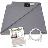 Earthing Half Sheet with Grounding Connection Cord - Silver Antimicrobial Conductive Mat for Better Sleep, Natural Wellness and Healthy Energy, Large 98x35.5 Inches fits Full, Queen and King, Grey