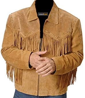 100% Genuine Leather Suede Western Jacket with Frings Cowboy