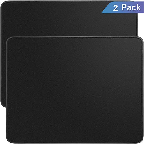 Ktrio 2 Pack Mouse Pad with Stitched Edges Mousepads Bulk with Lycra Cloth, Non-Slip Rubber Base, Waterproof Coating Mouse Pads for Computers, Laptop, Office & Home, 11x8.5in, 3mm, Black Ktrio 2 Pack Mouse Pad with Stitched Edges Mousepads Bulk with Lycra Cloth, Non-Slip Rubber Base, Waterproof Coating Mouse Pads for Computers, Laptop, Office & Home, 11x8.5in, 3mm, Black
