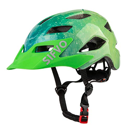 SIFVO Fahrradhelm Kinder Jungen und Mädchen 50-57cm, Kinder Fahrradhelm mit Abnehmbarem Visier Kinderhelm Multisport Helm Kinder Sicher und Komfortabe