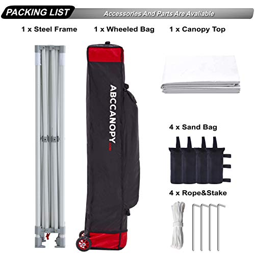 ABCCANOPY Commercial Ez Pop Up Canopy Tent 8x8 PremiumSeries, White