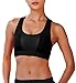 SHAPERX Women's Sports Bra Padded Breathable High Impact Support Criss Cross Back Yoga Gym Bras, SZ143-Black-XL