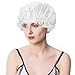 moonsix Women's Natural Silk Night Cap Satin Sleep Caps Elastic Head Cover Bonnet for Hair Care,Elastic,White