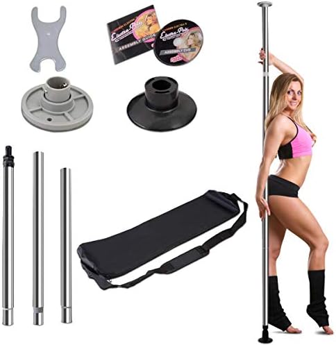 Goplus Pole Dance Ejercicio Fitness de Acero Cromado Spinning Longitud Ajustable portátil Stripper de Baile Bar Dance Dancing Pole 50 mm Altura de 2,2 a hasta 2,6 m: Amazon.es: Deportes y aire libre