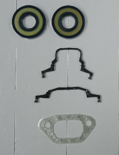 Chainsaw Cylinder Gasket and Crankshaft Oil Seal kit (5 PCS SET) fits for Husqvarna 455 455E 455 rancher 460 465 Jonsered 2255 Chainsaw OEM 537245702 537 24 57-01