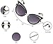 GAMT New Fashion Round Cateye Mirrored Sunglasses For Women Classic Style Black Frame Grey Lens