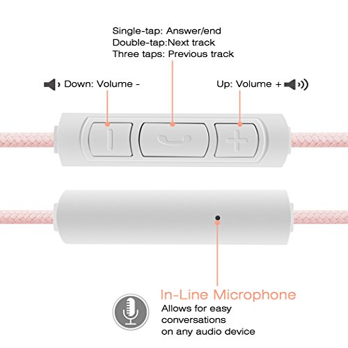 Headphones, HokoAcc In-Ear Earbuds Noise Isolation Headsets Heavy Bass Earphones with Microphone for iPhone iPod / Android Devices