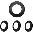 Jolux 4 Pack Black Matte Plastic Ring Trim for Decorated 5/6 Inch Lighting Fixture Recessed Downlight, Can Lights Trim Cover Outer Diameter 7.59", Inner Diameter 4.44",Thickness0.37...…