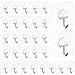 30 Packs Adhesive Wall Hooks Strong 11 lbs/ 5 kg Seamless Clear Transparent Hooks for Towel Loofah Bathrobe Clearly Waterproof Coats Hanger