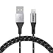 Zdatt 3.3ft/1M Nylon Braided 8 Pin Apple Lightning Cable MFi Certified Reversible USB Charging Sync Cable Cord Charger with Aluminum Connector for iPhone 5s/5/6/6s Plus/SE,iPad Mini/Air/Pro-Black