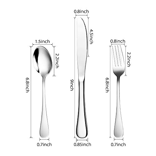 Silverware Set 6 Piece Cutlery Set Serve for 2, Healthy Flatware Set