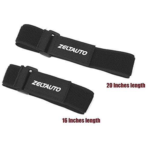 Zeltauto Elastic Hook and Loop Cable Tie Fastening Cable Strap Adjustable Magic Securing Cord Organizer (Black, 16 In, 4 Pcs)