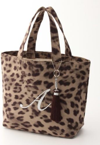 Amazon ジュエルナローズ Jewelna Rose イニシャルトート レオパード柄ブラウン A トートバッグ