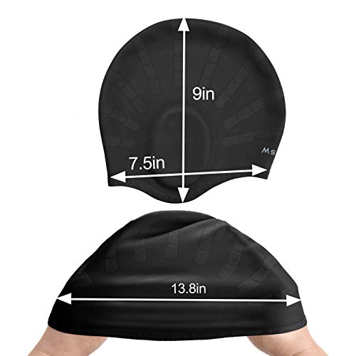 Msicyness Swim Cap Cover Ears for Long Hair Silicone Swimming Hat Unisex Adult Kids Swimming Pool Caps Reduce Water Intake Makes Your Hair Clean
