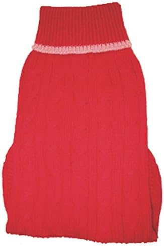 Amazing Pet Products Cable Knit Sweater Red -Size 18