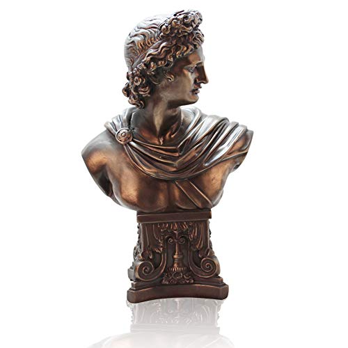 Lependor Bronze Finish Bust of David Michelangelo Statue Sculpture, 12 Inch, Bonded Marble Polyresin - Thumbnail 6